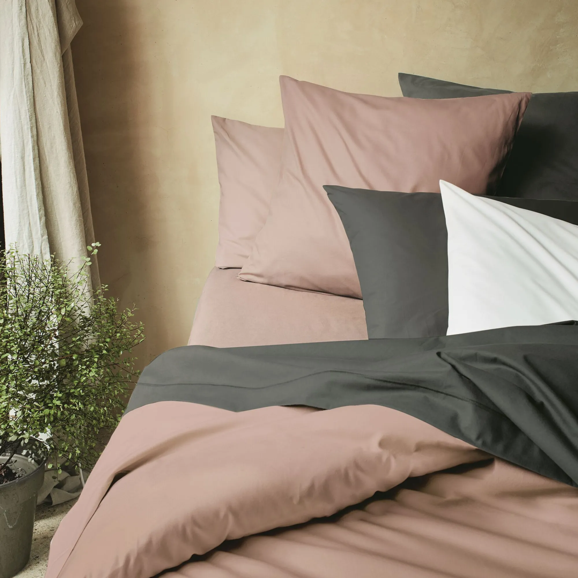alinea Housse De Couette*Housse de couette en coton 240x220cm - rosa Rose
