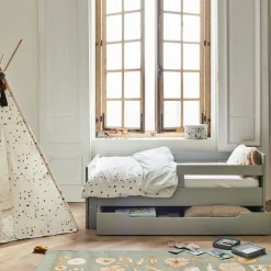 alinea Bureau Enfant|Linge De Lit Enfant*Housse de couette enfant 120x140cm et 1 taie d'oreiller 35x45cm - motifs cabanes Blanc