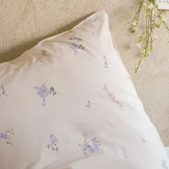 alinea Bureau Enfant|Linge De Lit Enfant*Housse de couette enfant 140x200cm et 1 taie d'oreiller 63x63cm motif floral en coton - ficelle Beige