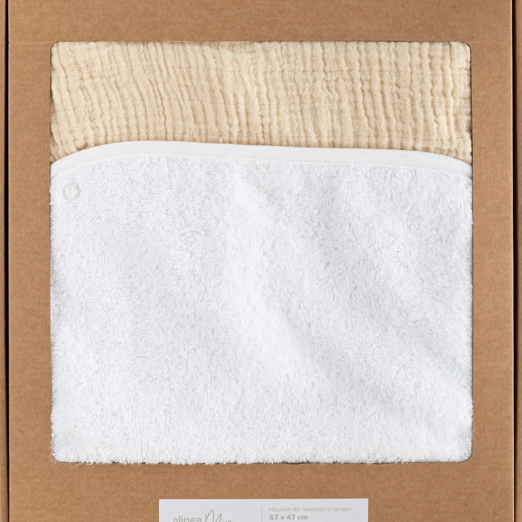 alinea Bureau Enfant|Linge Pour Bébé*Housse de matelas à langer en gaze de coton bio 67x47cm - Beige