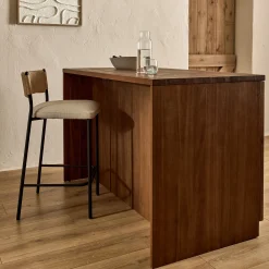 alinea Îlot Central*Ilot central de cuisine avec rangement en acacia L140cm - Bois foncé