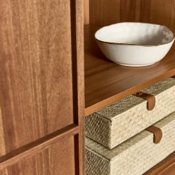 alinea Îlot Central*Ilot central de cuisine avec rangement en acacia L140cm - Bois foncé
