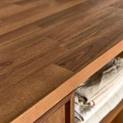 alinea Îlot Central*Ilot central de cuisine avec rangement en acacia L140cm - Bois foncé