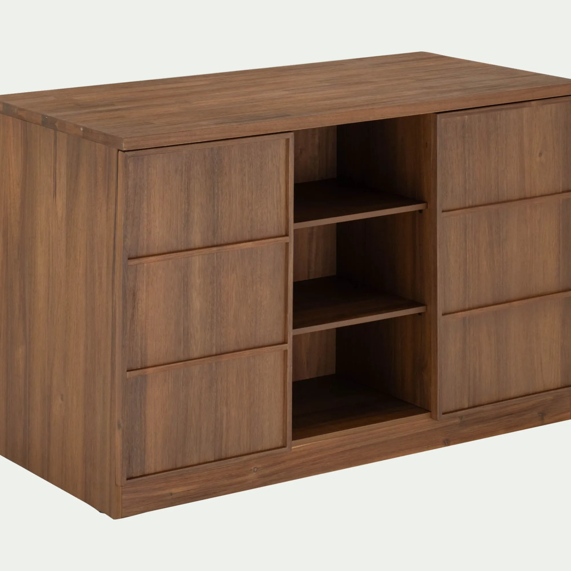 alinea Îlot Central*Ilot central de cuisine avec rangement en acacia L140cm - Bois foncé