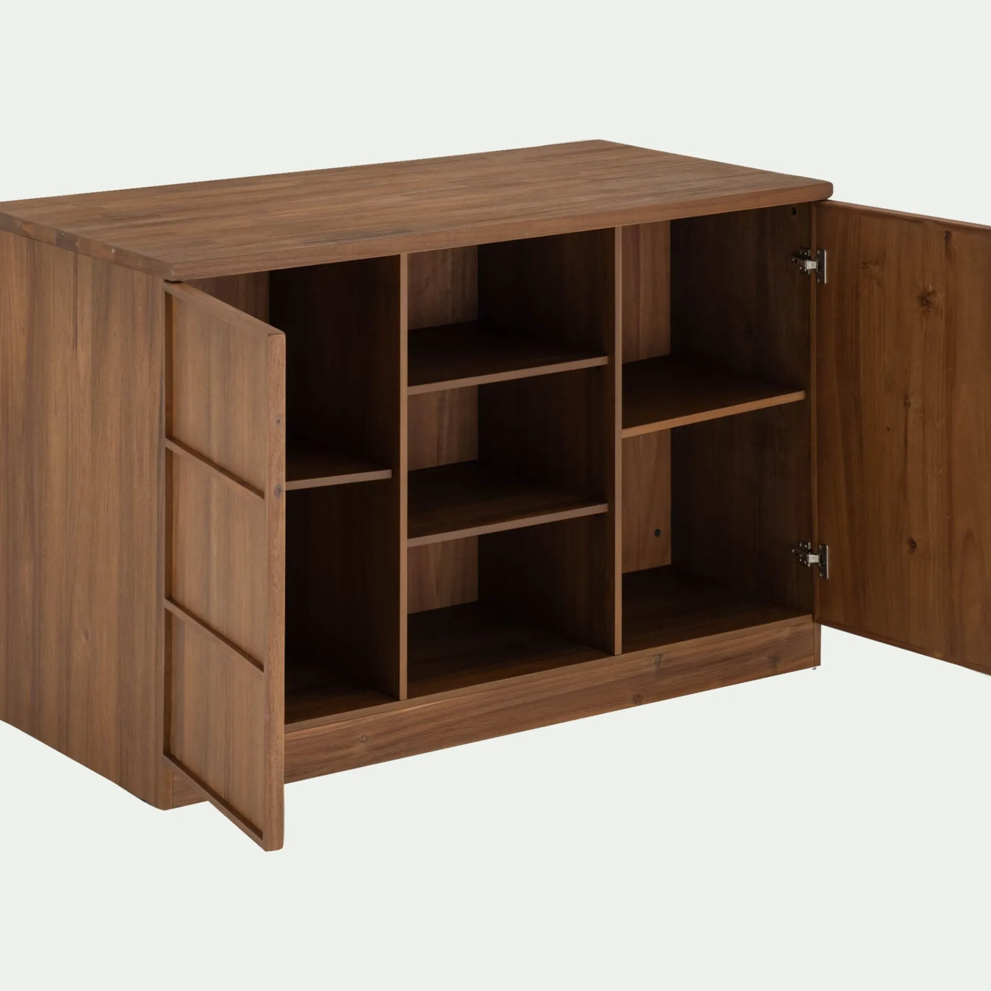 alinea Îlot Central*Ilot central de cuisine avec rangement en acacia L140cm - Bois foncé