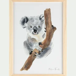 alinea Matelas Enfant|Déco Murale*Image aquarelle encadrée Koala - A4 Beige