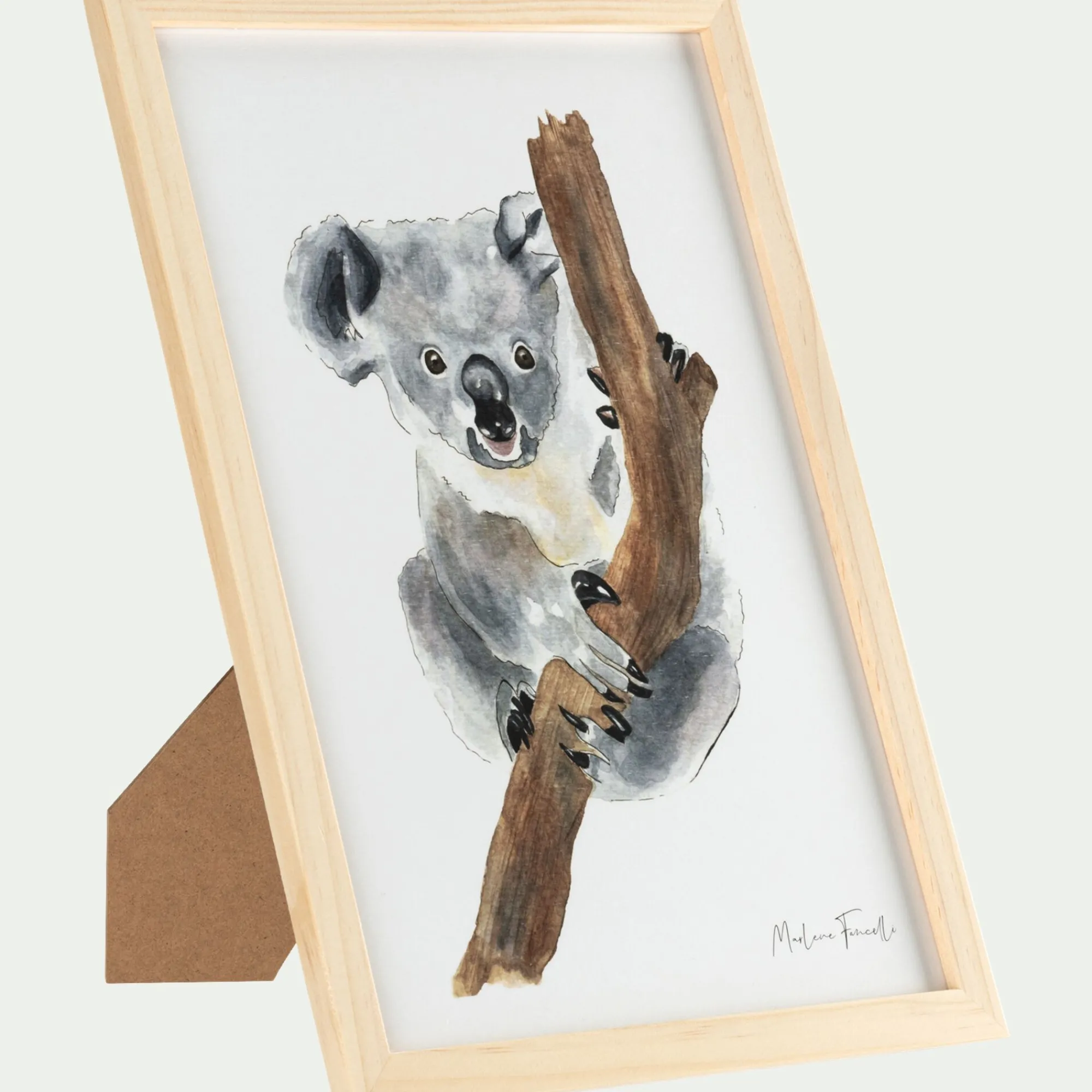 alinea Matelas Enfant|Déco Murale*Image aquarelle encadrée Koala - A4 Beige