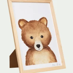 alinea Matelas Enfant|Déco Murale*Image aquarelle encadrée ourson - A4