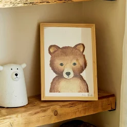 alinea Matelas Enfant|Déco Murale*Image aquarelle encadrée ourson - A4
