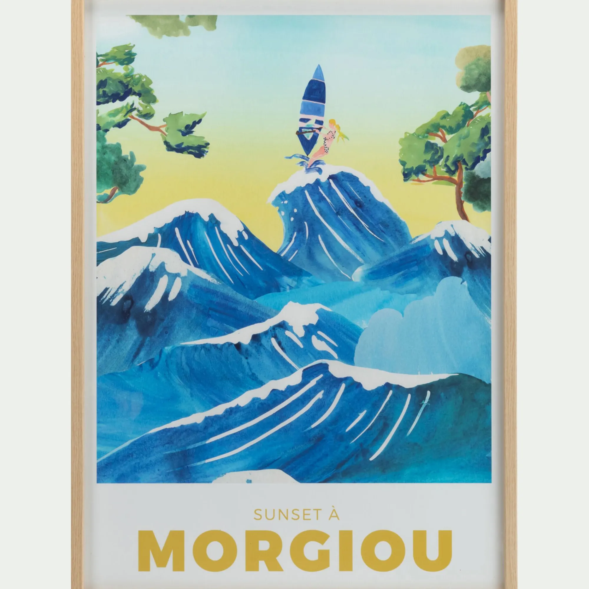 alinea Matelas Enfant|Déco Murale*Image encadrée motif morgiou 53x73cm - Bleu