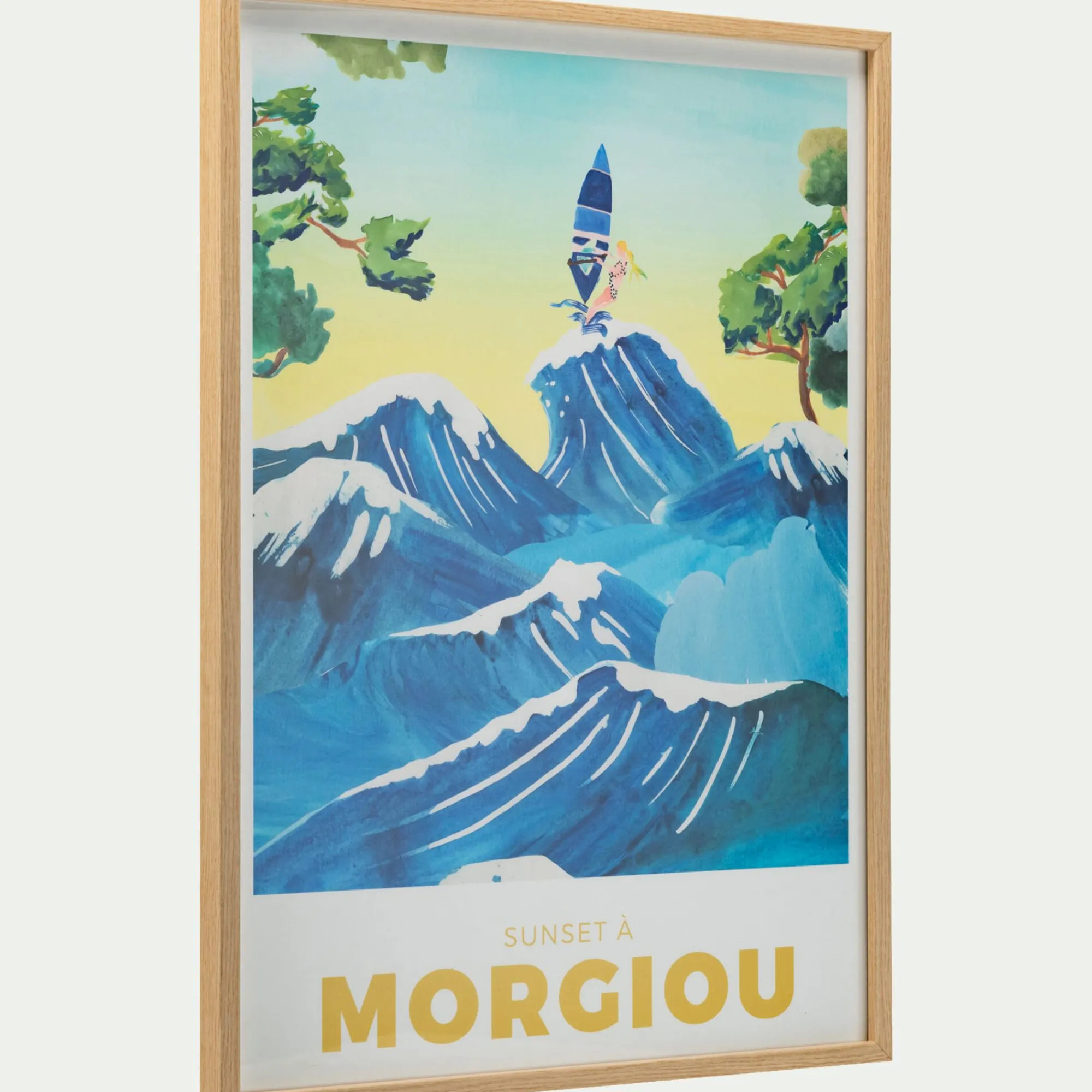alinea Matelas Enfant|Déco Murale*Image encadrée motif morgiou 53x73cm - Bleu