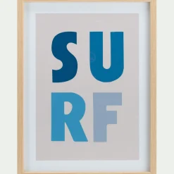 alinea Matelas Enfant|Déco Murale*Image encadrée motif surf 33x43cm - Bleu