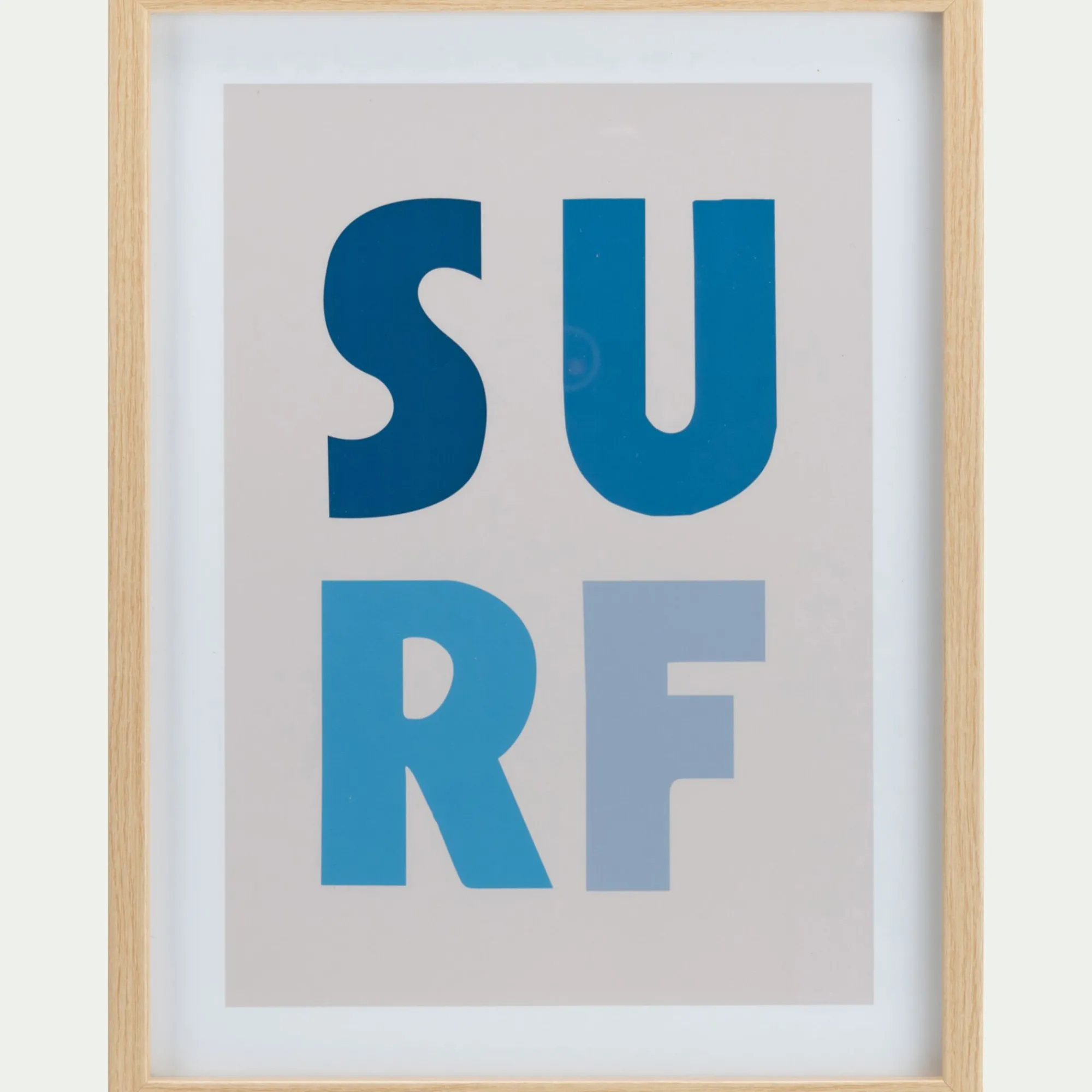 alinea Matelas Enfant|Déco Murale*Image encadrée motif surf 33x43cm - Bleu