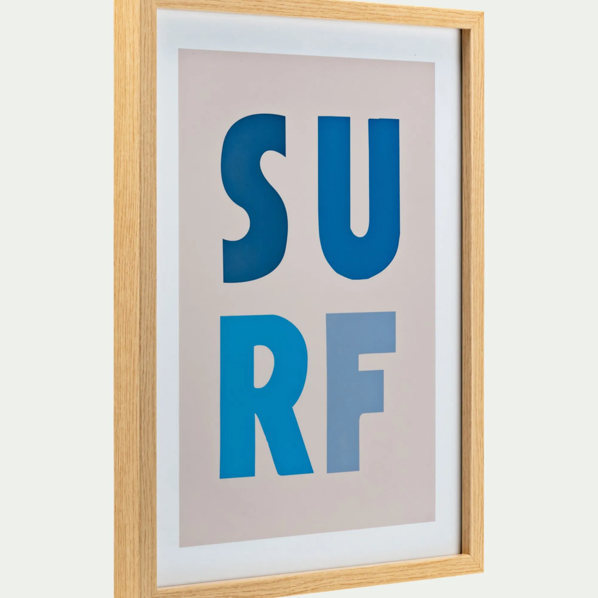 alinea Matelas Enfant|Déco Murale*Image encadrée motif surf 33x43cm - Bleu