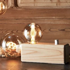 alinea Lampe De Chevet|Lampe À Poser*Lampe à poser en bois intensité variable H7cm Naturel