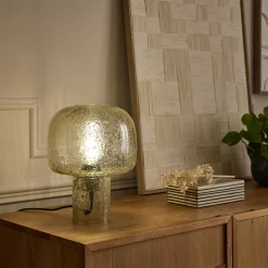 alinea Lampe À Poser*Lampe à poser en verre bullé D24cm - Transparent
