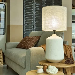 alinea Lampe À Poser*Lampe à poser électrifiée en céramique et coton D38cm - Beige