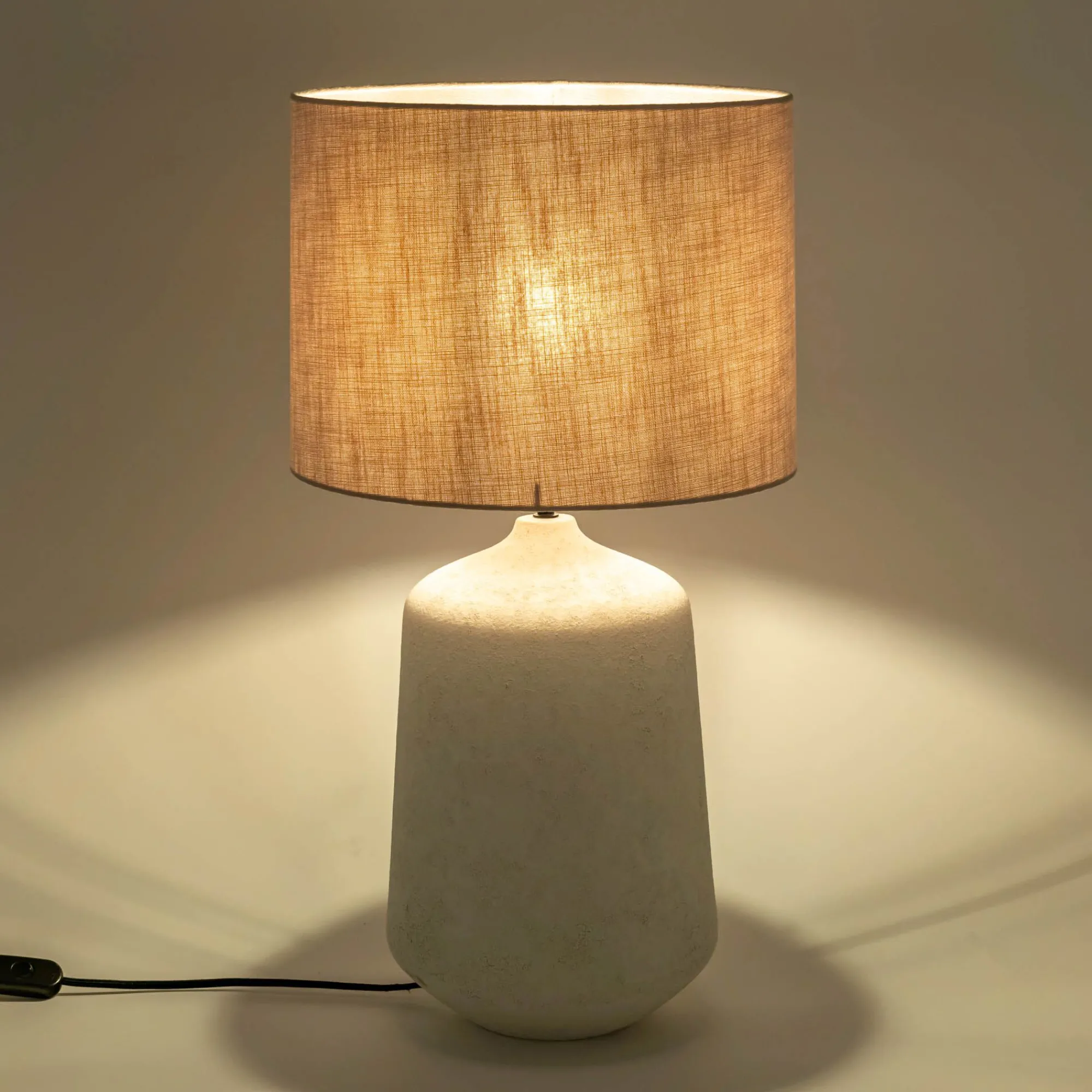 alinea Lampe À Poser*Lampe à poser électrifiée en céramique et coton D38cm - Beige