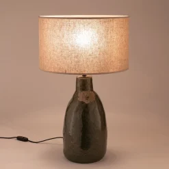 alinea Lampe À Poser*Lampe à poser électrifiée en céramique et coton H62cm - Vert