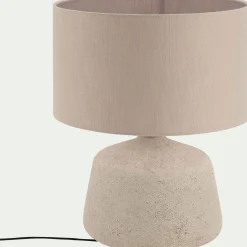 alinea Lampe À Poser*Lampe à poser électrifiée en céramique et coton D35cm - sable Beige