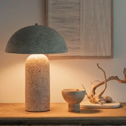 alinea Lampe De Chevet|Lampe À Poser*Lampe à poser électrifiée en céramique et papier mâché H31cm - Beige