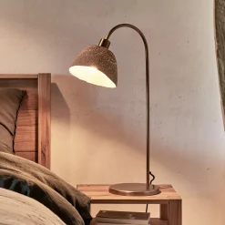 alinea Lampe À Poser*Lampe à poser électrifiée en métal et jonc de mer H68cm - Doré