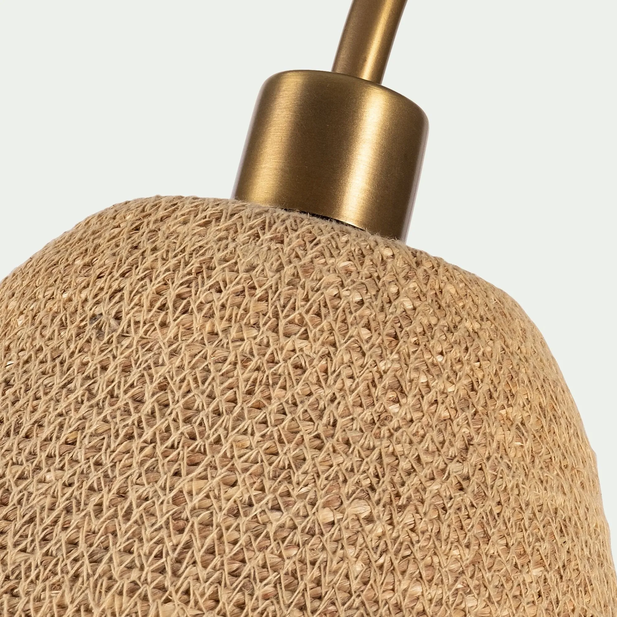 alinea Lampe À Poser*Lampe à poser électrifiée en métal et jonc de mer H68cm - Doré