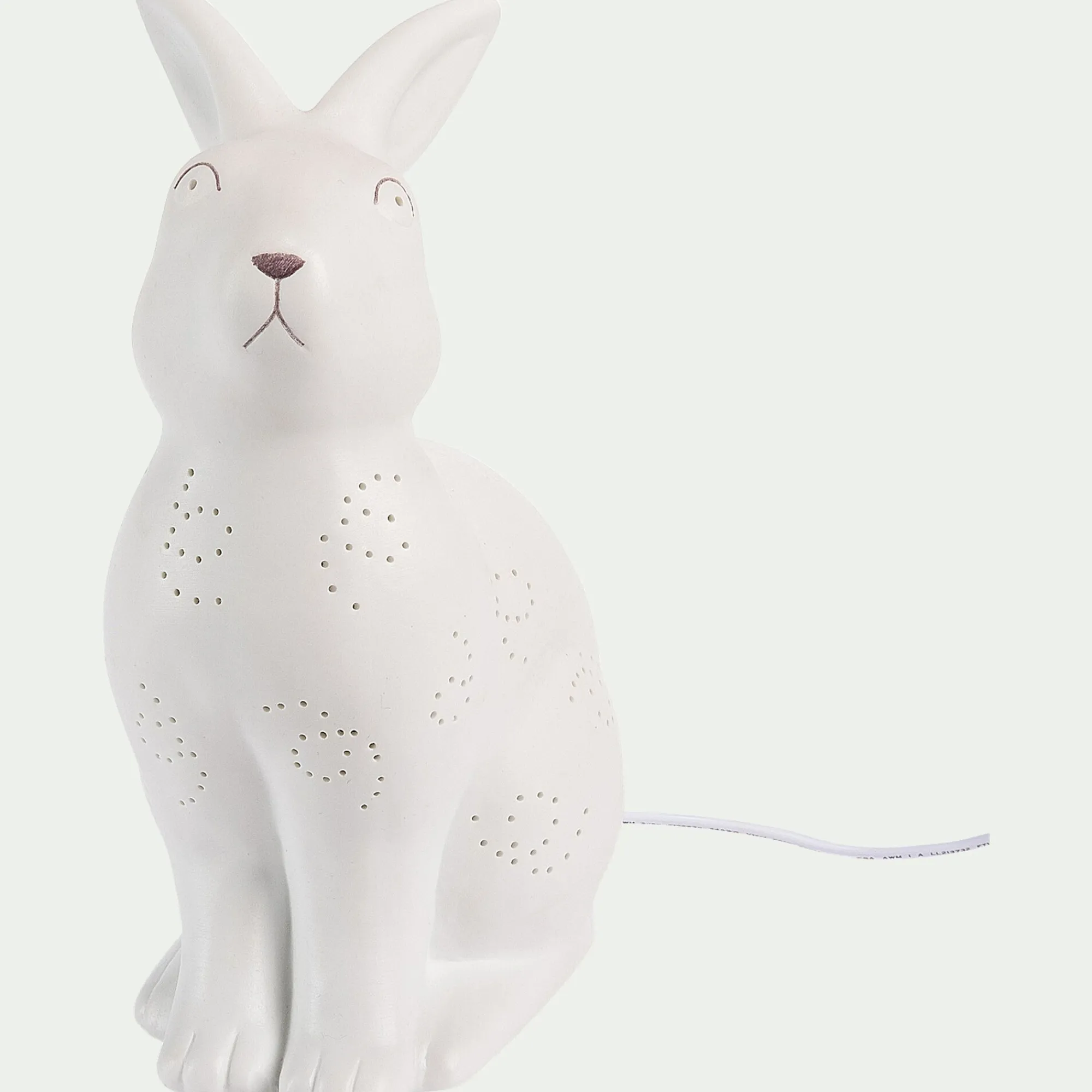 alinea Lampe Chambre Enfant|Commode Enfant*Lampe à poser électrifiée forme lapin en porcelaine H26,5cm - Blanc