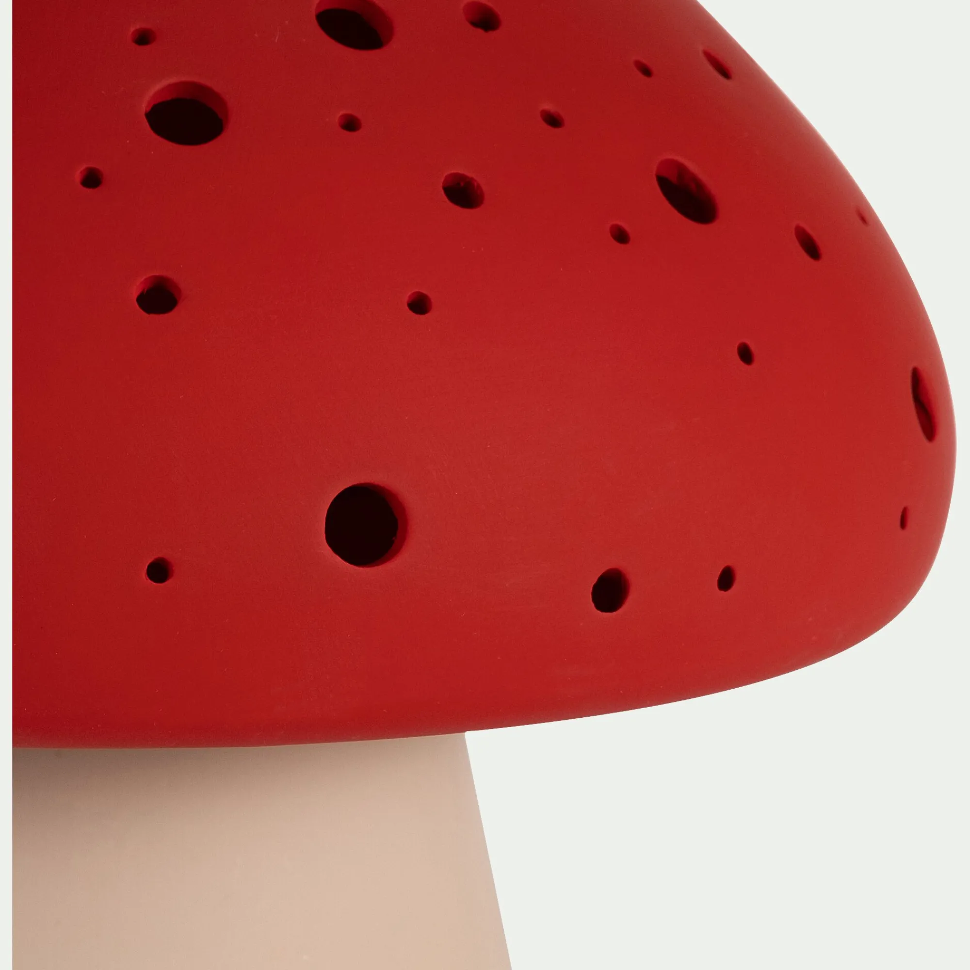 alinea Matelas Enfant|Lampe Chambre Enfant*Lampe à poser électrifiée forme champignon en porcelaine H22cm - Rouge