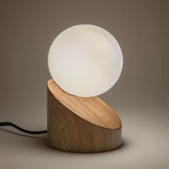alinea Lampe De Chevet|Lampe À Poser*Lampe à poser tactile en fer effet bois clair H16cm- Naturel