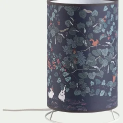 alinea Matelas Enfant|Lampe Chambre Enfant*Lampe en cotonnette motif Bosquet - bleu D18xH30cm