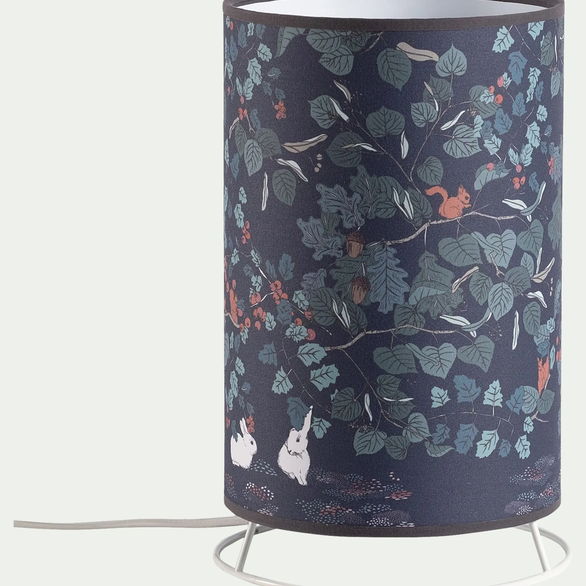 alinea Matelas Enfant|Lampe Chambre Enfant*Lampe en cotonnette motif Bosquet - bleu D18xH30cm