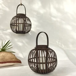 alinea Lanterne*Lanterne en bambou H26cm - Marron