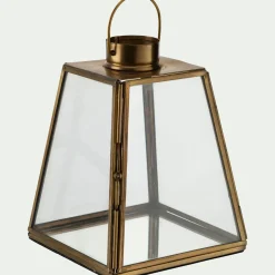 alinea Lanterne|Bougie Et Photophore De Noël*Lanterne miniature en verre et fer H14cm - Doré