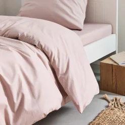 alinea Parure De Lit*Linge de lit uni en coton - rosa Rose