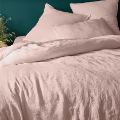 alinea Parure De Lit*Linge de lit uni en lin lavé - rosa Rose