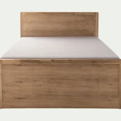 alinea Lit Adulte*Lit 2 places avec tête de lit en acacia 160x200cm - Bois clair