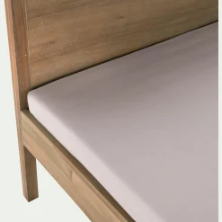 alinea Lit Adulte*Lit 2 places avec tête de lit en acacia 160x200cm - Bois clair