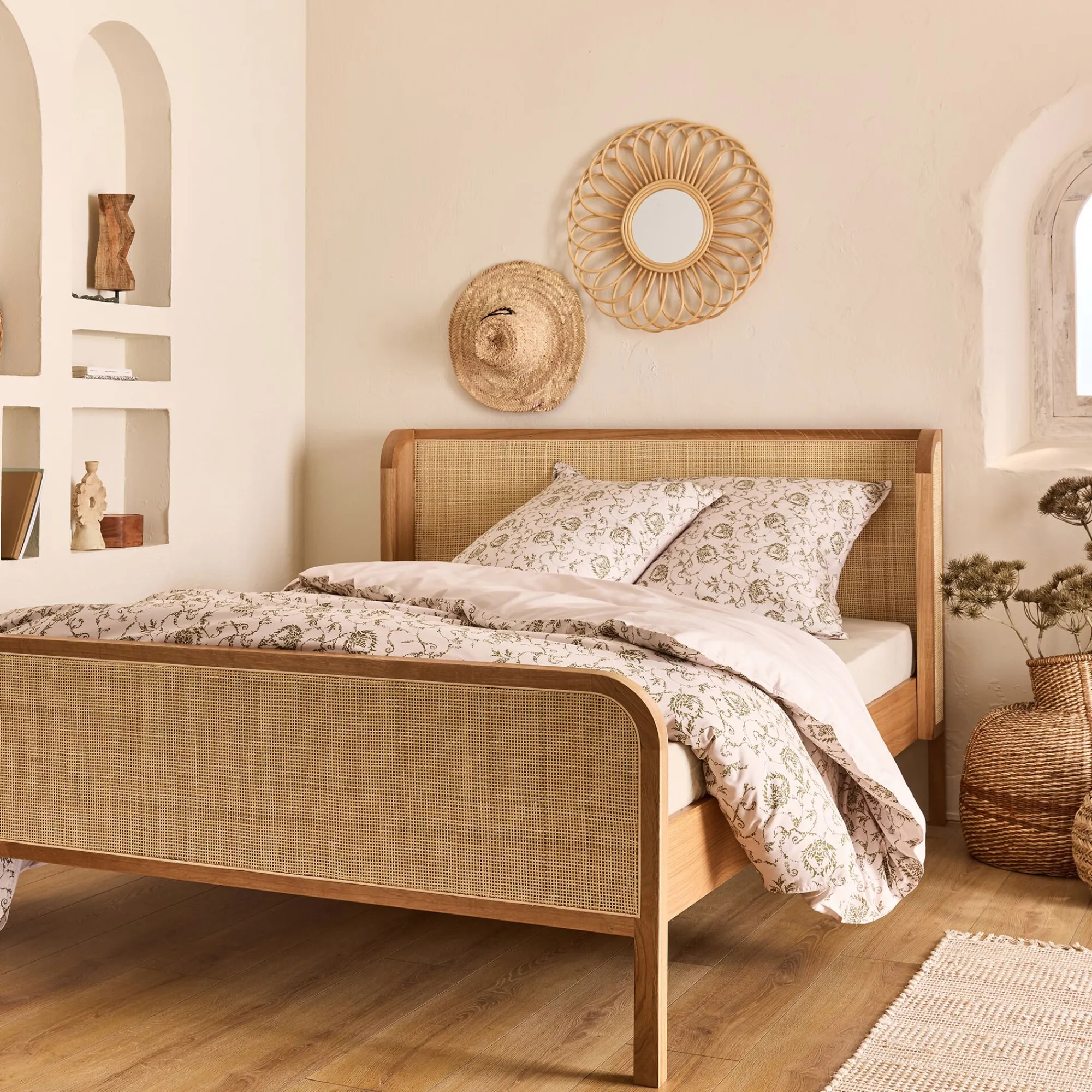 alinea Lit Adulte*Lit 2 places en rotin 140x200cm - Naturel