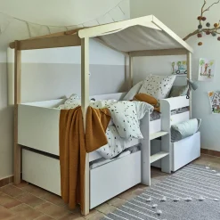 alinea Lit Enfant|Lit Enfant*Lit cabane 1 place en bois 90x200 cm - Blanc