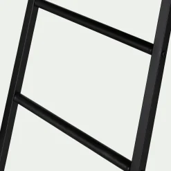 alinea Lit Adulte*Lit mezzanine 2 places en acier avec bureau en verre - 140x200cm Noir