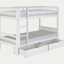 alinea Lit Enfant|Lit Enfant*Lit superposé modulable en pin 90x200cm avec sommier à lattes - Blanc