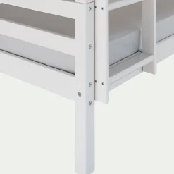 alinea Lit Enfant|Lit Enfant*Lit superposé modulable en pin 90x200cm avec sommier à lattes - Blanc