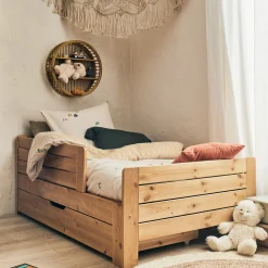 alinea Lit Enfant|Lit Enfant*Lit évolutif 1 place en pin massif 3 positions pour enfant avec tiroir - Bois clair