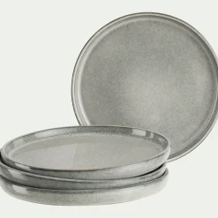 alinea Assiette|Assiette De Noël*Lot de 4 assiettes à dessert en grès émail réactif D21cm - borie Gris