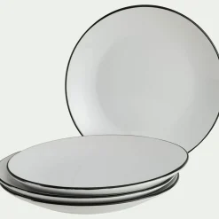alinea Assiette*Lot de 4 assiettes plates en grès D26,8cm - Blanc