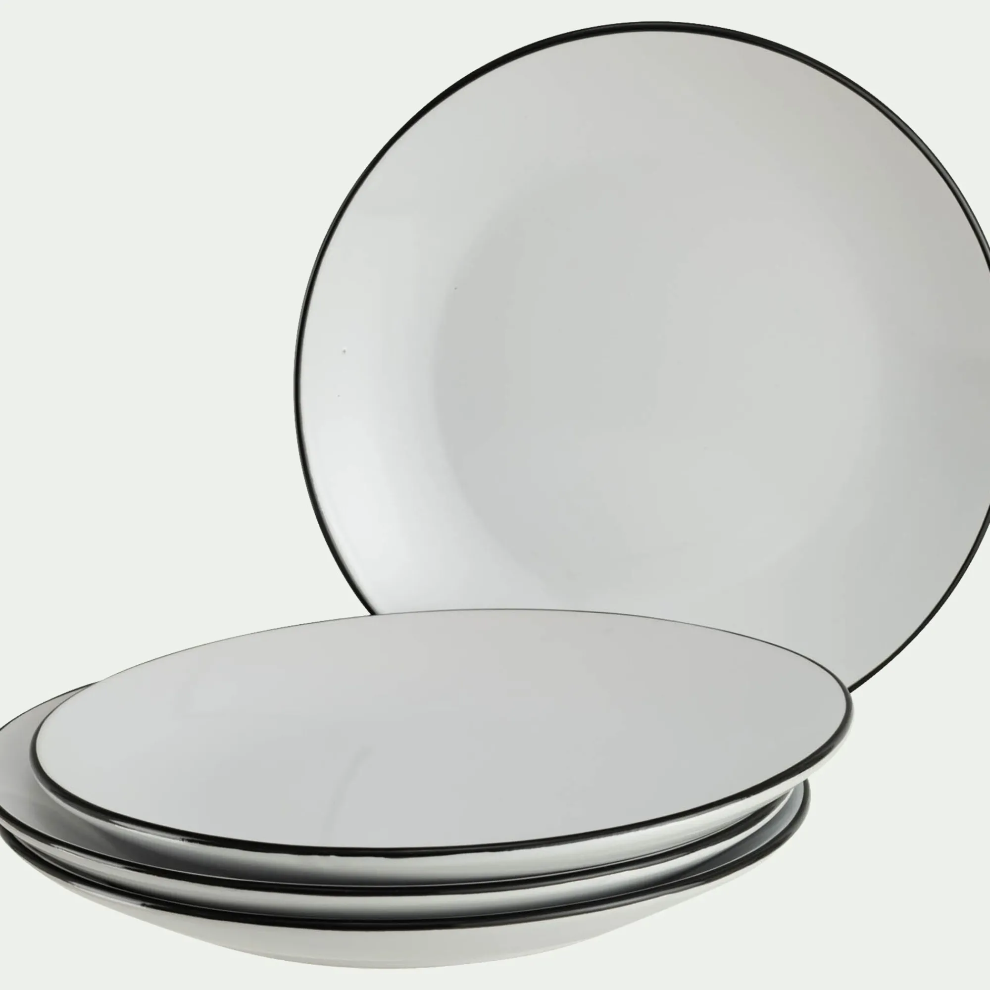 alinea Assiette*Lot de 4 assiettes plates en grès D26,8cm - Blanc