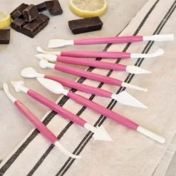 alinea Ustensile Pour Pâtisserie*Lot de 8 ébauchoirs doubles à pâte à sucre - Rose