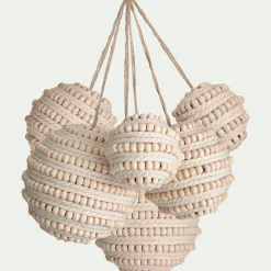alinea Boule De Noël*Lot de 6 boules de Noël à perles - Blanc