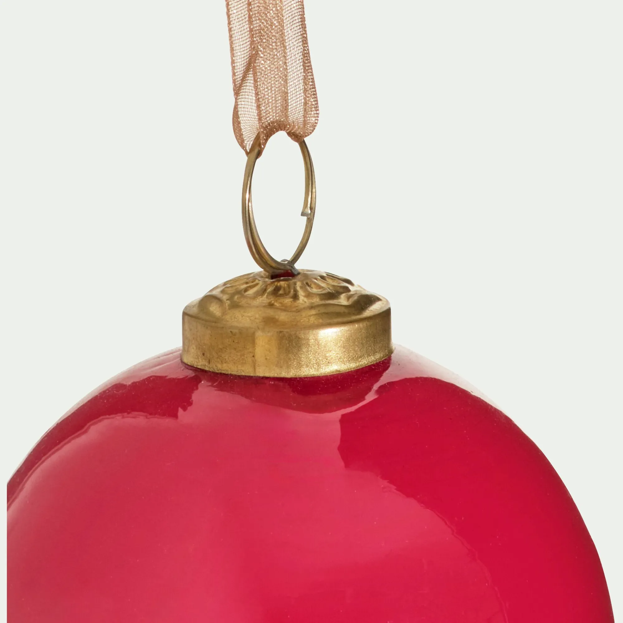 alinea Boule De Noël*Lot de 6 boules de Noël en verre D8cm - Rouge